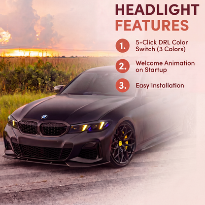BMW 3 Series (G20 2019-2022) Snake Eye Dual Colour Headlights