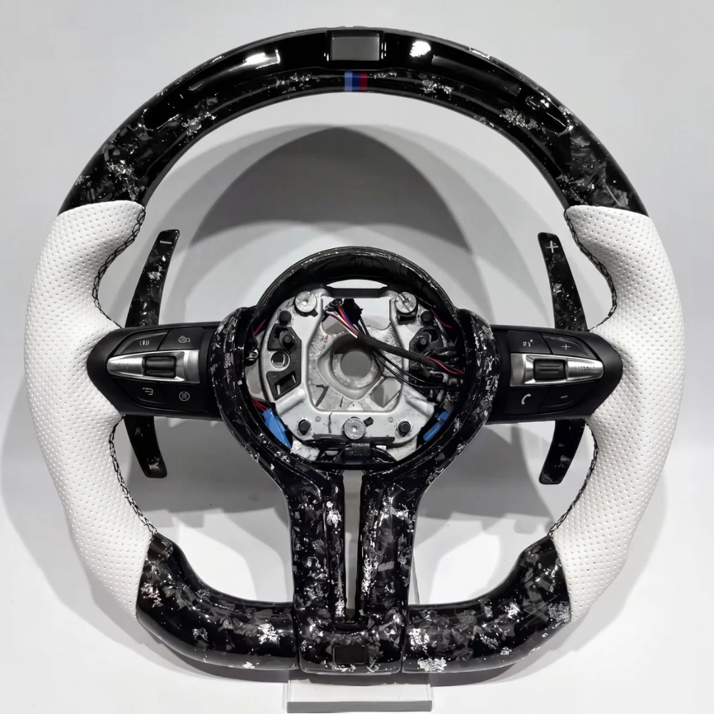 White Grip Forged Carbon LED Shift - BMW Wheel