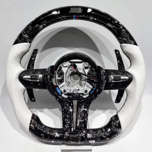 White Grip Forged Carbon LED Shift - BMW Wheel