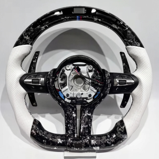 White Grip Forged Carbon LED Shift - BMW Wheel