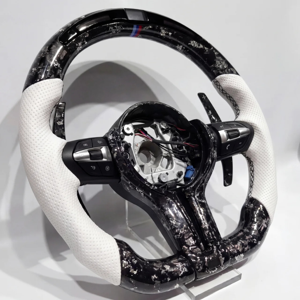 White Grip Forged Carbon LED Shift - BMW Wheel