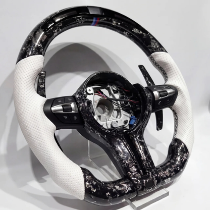 White Grip Forged Carbon LED Shift - BMW Wheel