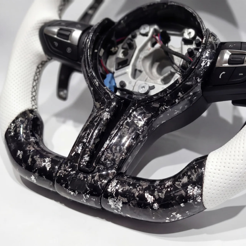 White Grip Forged Carbon LED Shift - BMW Wheel