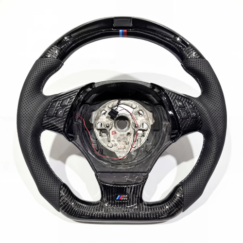 Carbon Fiber Leather Grip LED Shifter BMW Wheel