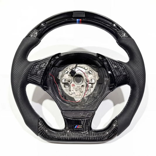 Carbon Fiber Leather Grip LED Shifter BMW Wheel
