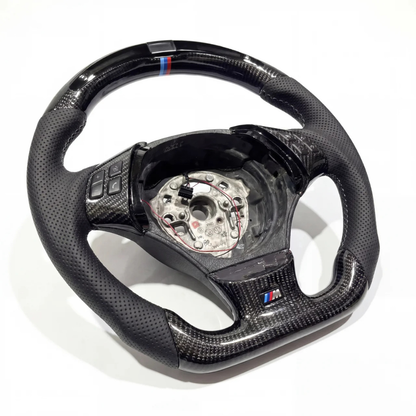 Carbon Fiber Leather Grip LED Shifter BMW Wheel