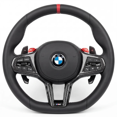 Full Leather With Carbon Accents BMW Wheel