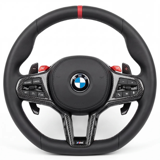 Full Leather With Carbon Accents BMW Wheel