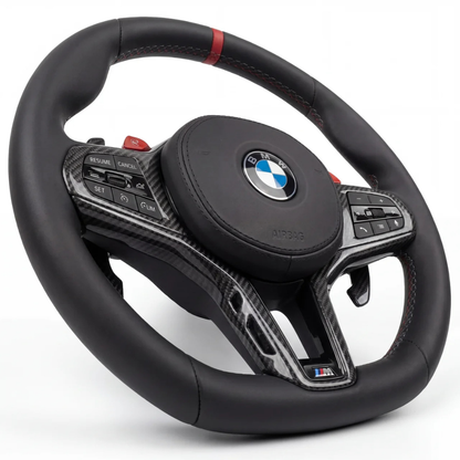 Full Leather With Carbon Accents BMW Wheel