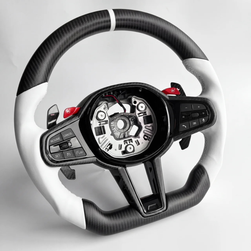 Black & White Leather M Sport BMW Wheel
