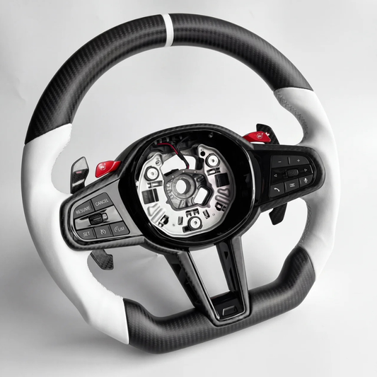 Black & White Leather M Sport BMW Wheel