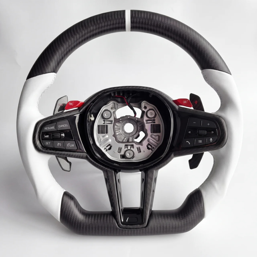 Black & White Leather M Sport BMW Wheel